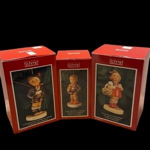 Schmid Hummel inspired New in Box Christmas ornaments lot of 3